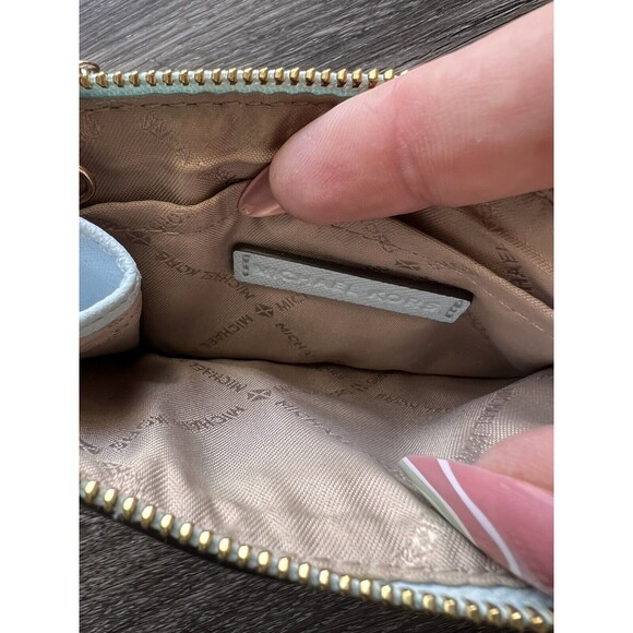 Michael Kors Jet Set Small Top Zip Coin Pouch Id Holder Saffiano Vista Blue - Picture 6 of 6